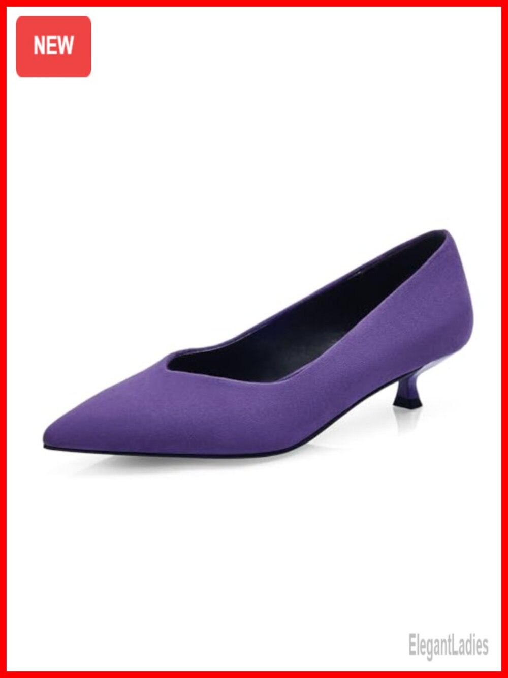 Women's Kitten Heels Closed Pointed Toe Pumps 1 Inch Low Heel Dress Shoes
